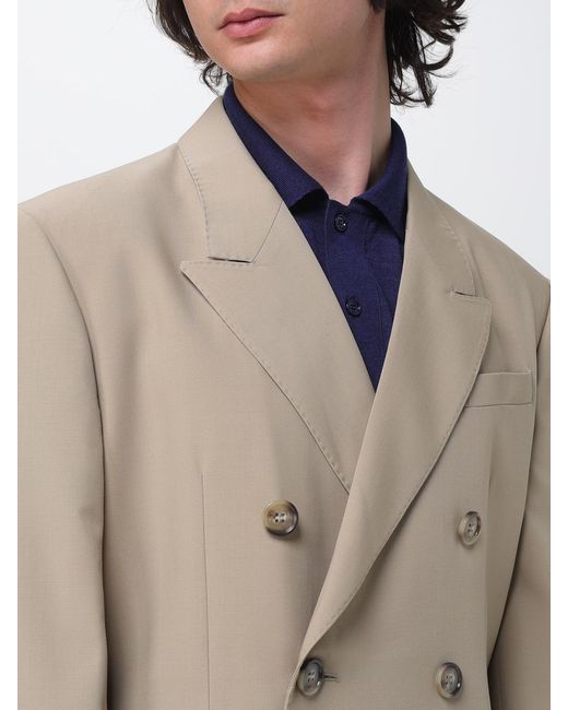 AMI Natural Double-Breasted Virgin Wool Blazer for men