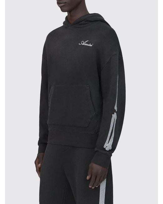 Amiri Black Camouflage Cotton Hoodie for men