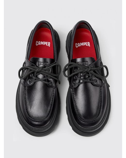 Camper White Brutus+ Leather Boat Shoes for men