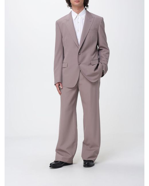 Dolce & Gabbana Purple Dolce &Amp Gabbana Wool Drawstring Trousers for men