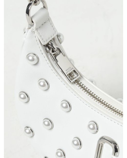 Borsa The Curve Bag in pelle con perle sintetiche di Marc Jacobs in White
