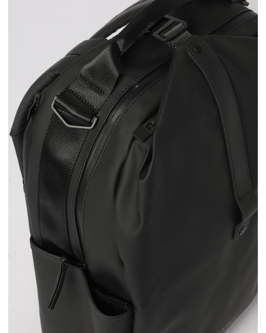 Rains Black Clip Front Backpack for men
