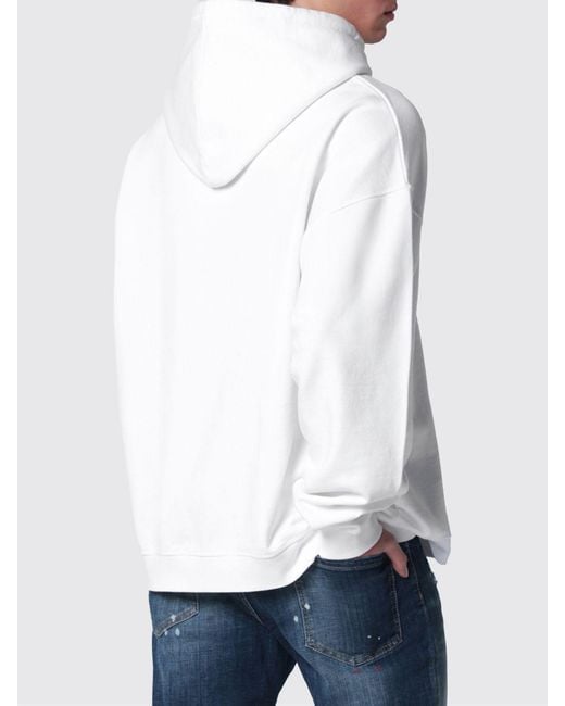 DSquared² Baumwoll-Kapuzenpullover Mit Logo in White für Herren