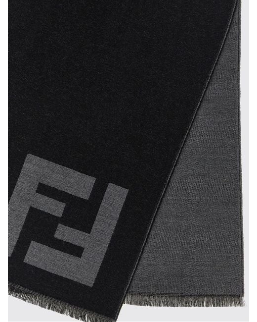 Sciarpa Di Lana Vergine Ff di Fendi in Black da Uomo