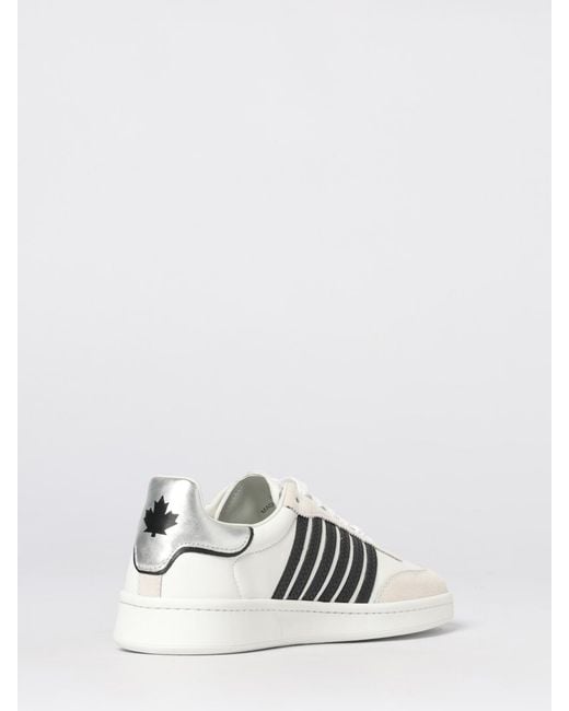DSquared² White Boxer Leather Sneakers for men