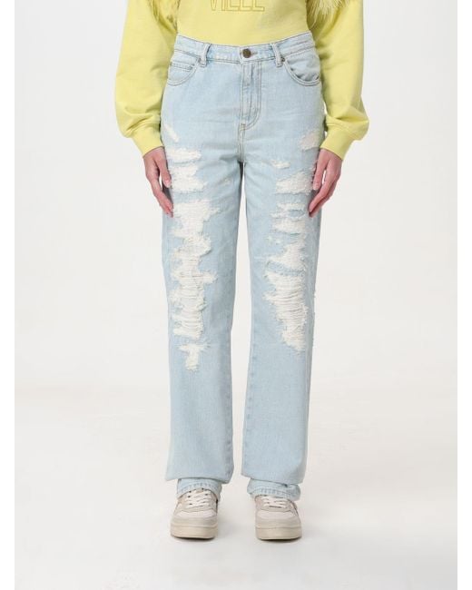 Jeans in denim distressed di Pinko in Blue