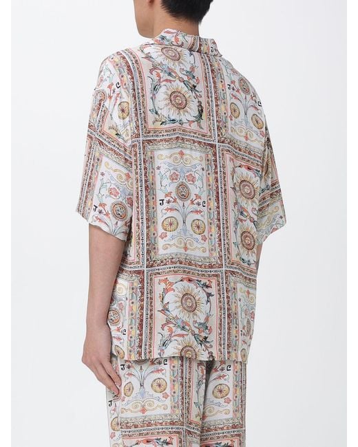 Just Cavalli Brown Printed Viscose Shirt for men