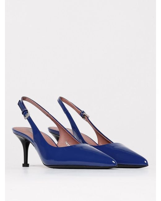 Premiata Blue Patent Leather Slingback Pumps