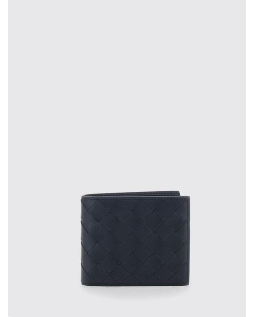 Bottega Veneta Blue Woven Calfskin Bifold Wallet for men