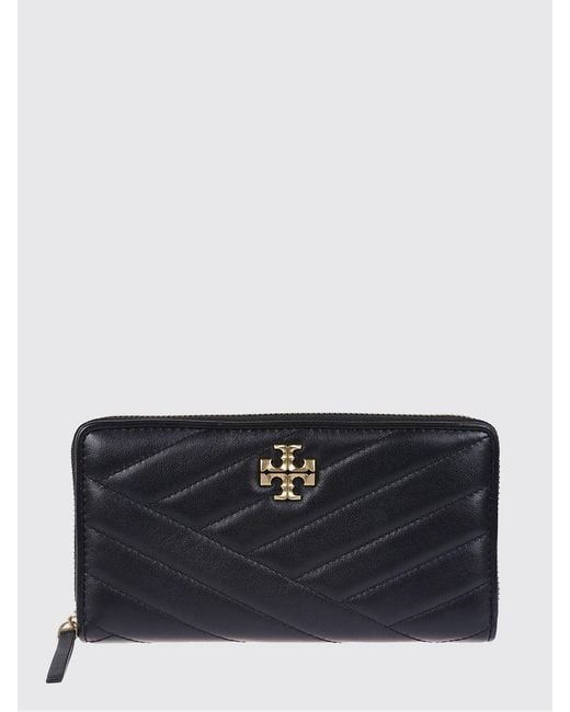 Tory Burch Gray Kira Quilted Nappa Leather Wallet