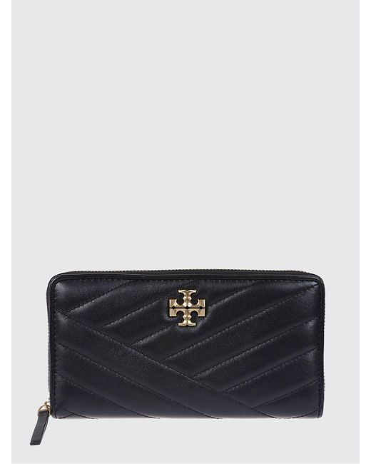 Tory Burch Gray Kira Quilted Nappa Leather Wallet