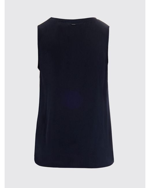 Max Mara Blue Basic Satin Top