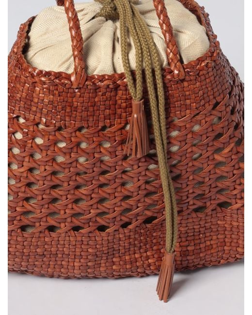 Dragon Diffusion Red Santa Cano Woven Leather Bag
