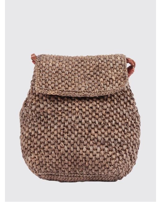 IBELIV Brown Zaz Woven Raffia Tote Bag