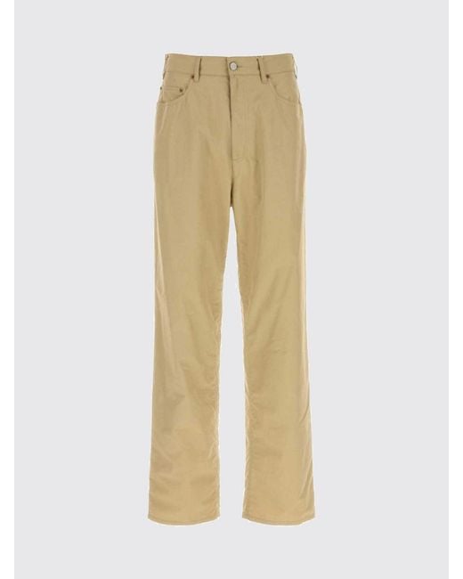 MM6 by Maison Margiela Natural Wide Cotton Blend Trousers for men