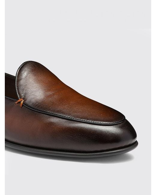 Santoni Brown Refined Slip-On Loafers: Classic Comfort And Sophisticated Style for men