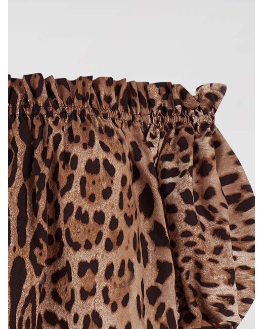 Dolce & Gabbana Brown Dolce &Amp Gabbana Cotton Top With Animal Print