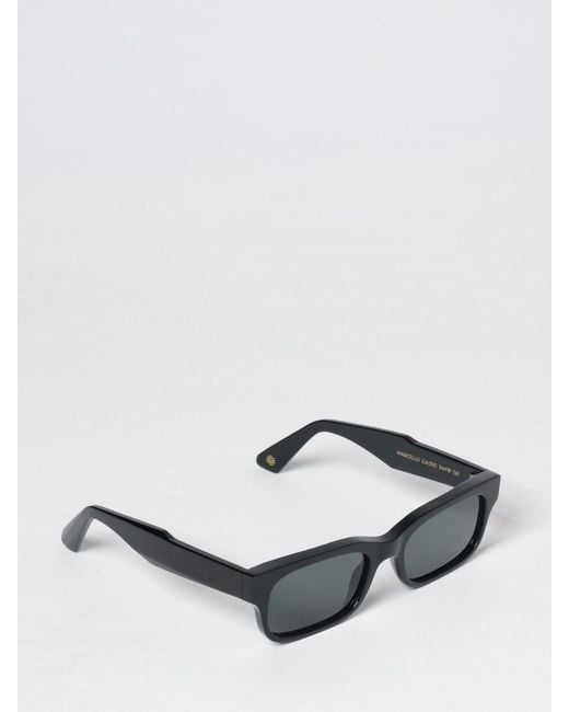 Ophy X Borsalino Black Marcello Rectangular Acetate Sunglasses With Logo for men
