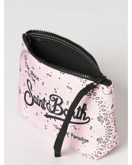 Mc2 Saint Barth Pink Neoprene Aline Mc2 Pouch With Saint Barth Logo