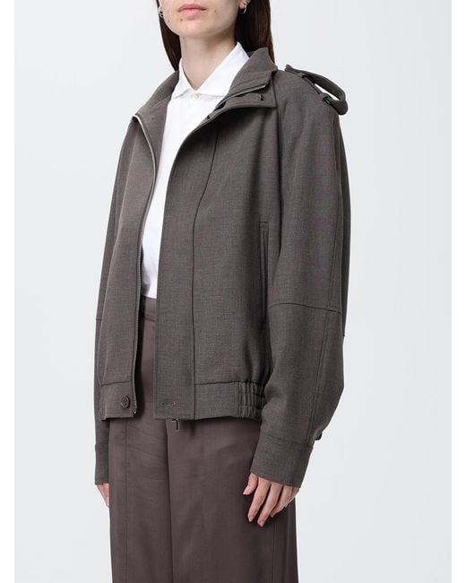 Frankie Shop Gray Viscose Blend Bomber Jacket