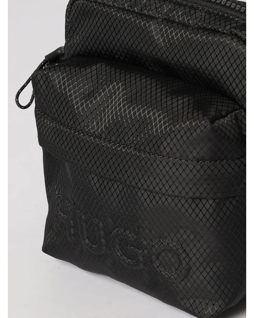 HUGO Black Embossed Logo Nylon Bag for men
