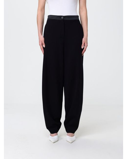 Emporio Armani Black Viscose Blend Chino Trousers