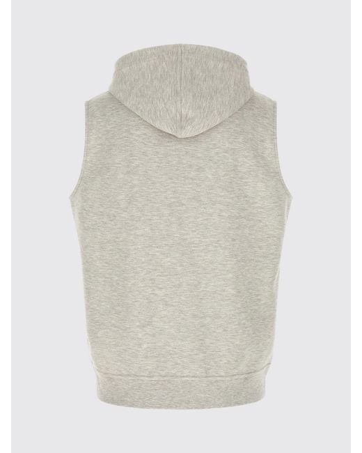 Brunello Cucinelli Blue Cotton Blend Zip Hoodie for men