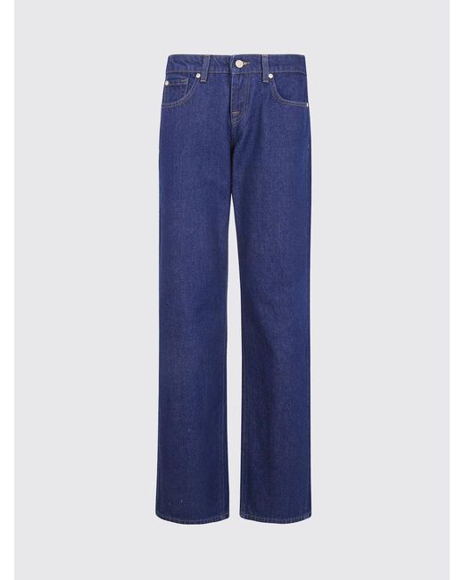 7 For All Mankind Blue Low Straight Denim Jeans