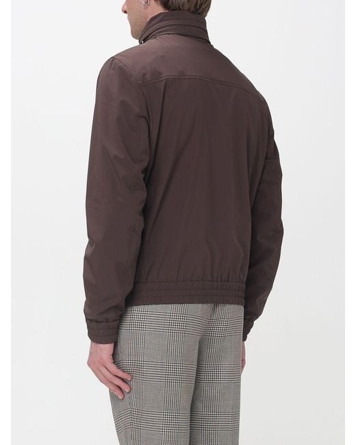 Brunello Cucinelli Brown Stretch Nylon Bomber Jacket for men