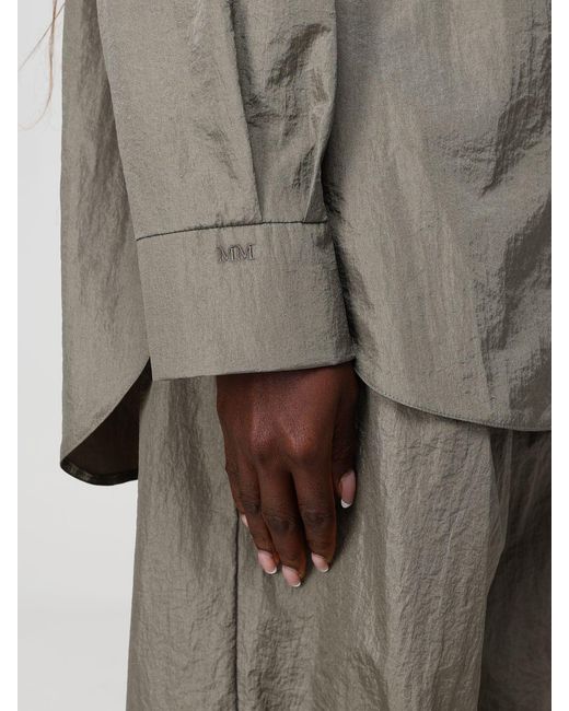 Max Mara Gray Relaxed Technical Canvas Shirt