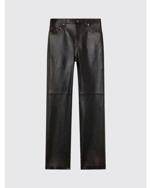 Golden Goose Deluxe Brand Black Straight Leather Trousers