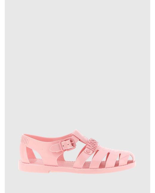 Moschino Couture Pink Pvc Cage Sandals