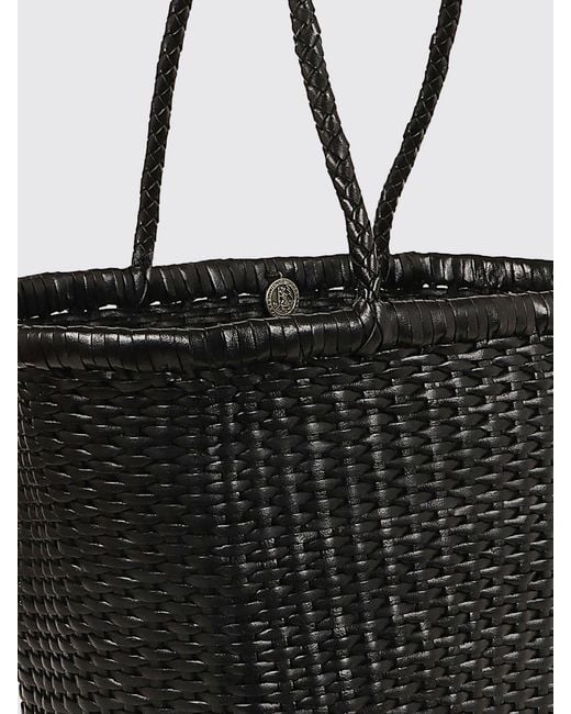 Dragon Diffusion Black Woven Leather Bag