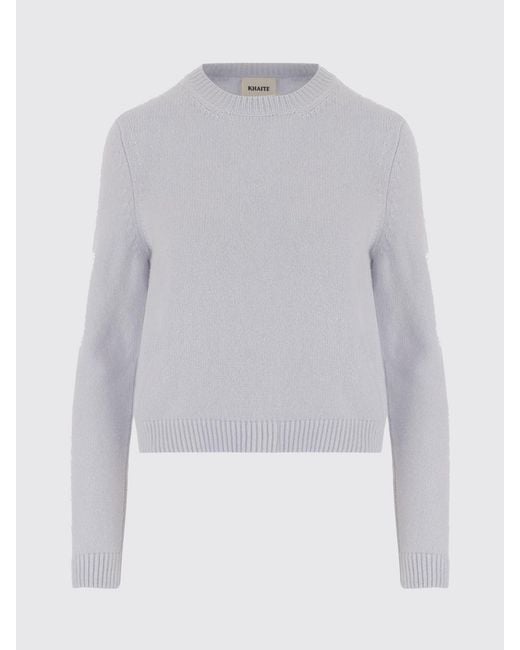 Khaite White Cashmere Crew-Neck Pullover