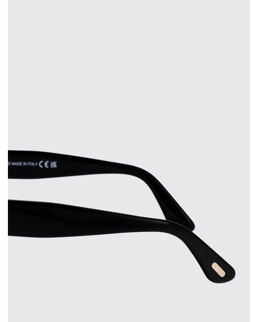 Tom Ford White Rectangular Cat-Eye Acetate Sunglasses