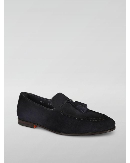 Santoni Black Loafers for men
