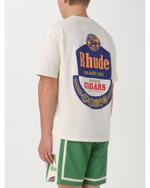 T-shirt in jersey con stampa logo di Rhude in Green da Uomo