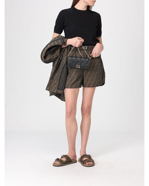 Fendi Black Ff Cotton And Viscose Knit