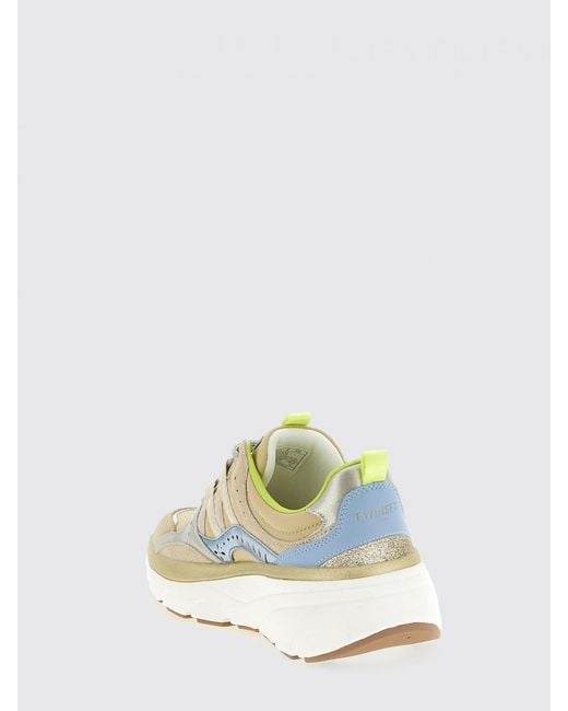 Twinset White Nylon And Suede Sneakers