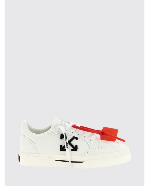 Off-White c/o Virgil Abloh White Vulcanized Cotton Canvas Sneakers