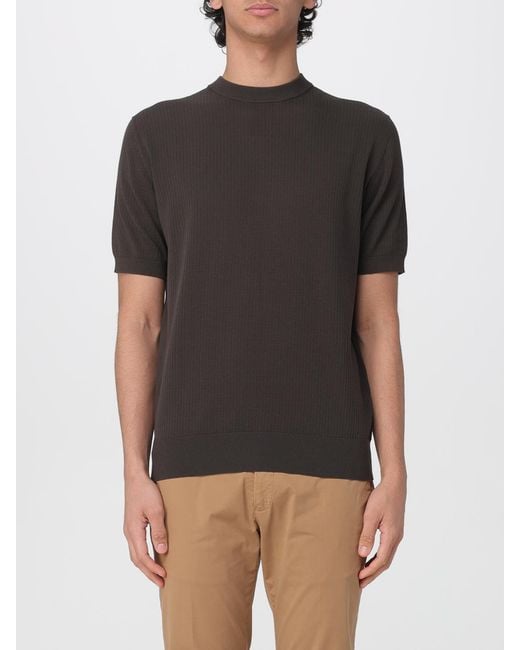 Kangra Black Cotton Crew Neck Pullover for men