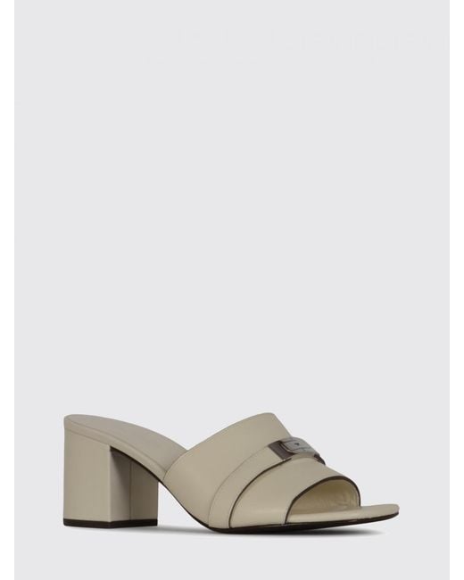 Tory Burch Natural Leelee Leather Mules