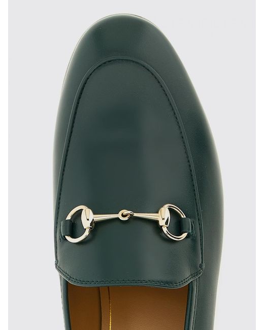 Gucci Green Jordaan Leather Loafer