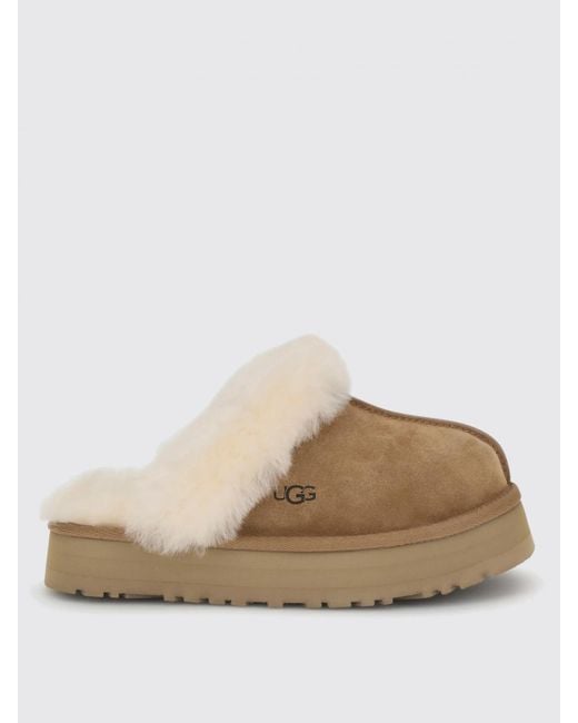 Ugg Multicolor Disquette Suede And Fur Sabot