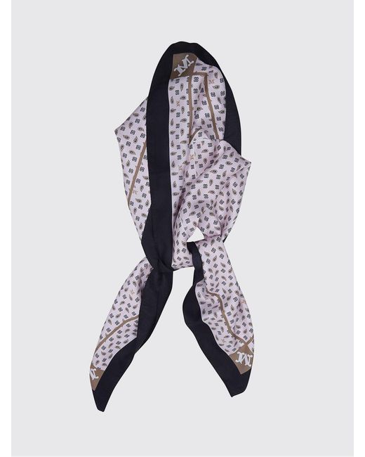 Max Mara Gray Mixed Print Silk Foulard