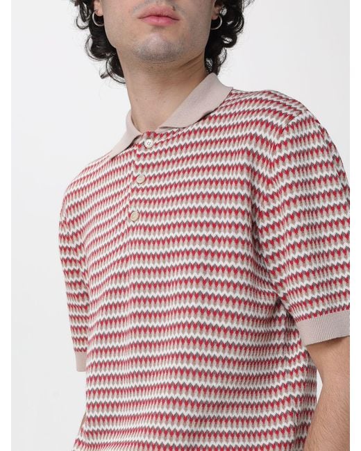 Manuel Ritz Red Knitted Polo Shirt for men