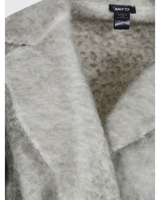 Avant Toi Gray Alpaca Wool Dressing Gown Coat With Hood And Waist Belt