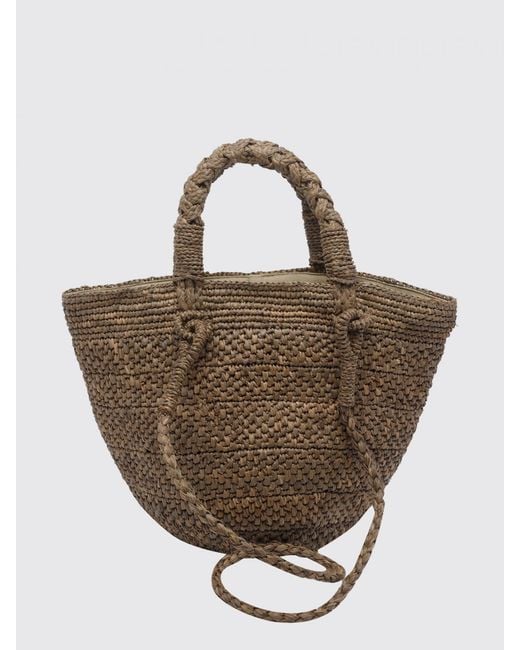 IBELIV Brown Raffia Arona Bucket Bag