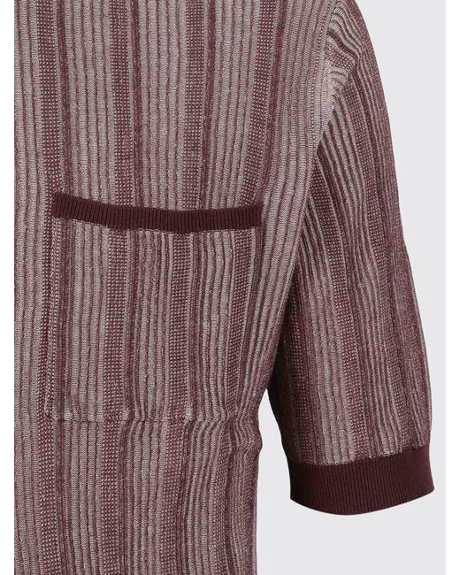 Ballantyne Brown Striped Cotton Sweater for men