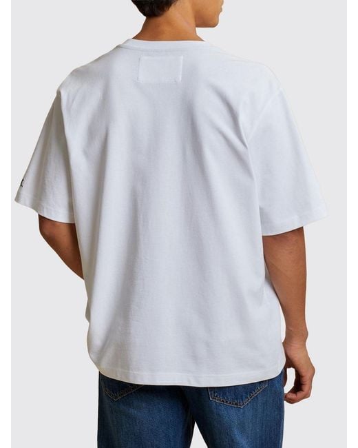 La Martina White Printed Cotton T-Shirt for men